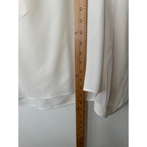 Stella McCartney Eva Cream Silk 3/4 Button Mandarin Collar Blouse 42 / M - Picture 15 of 16
